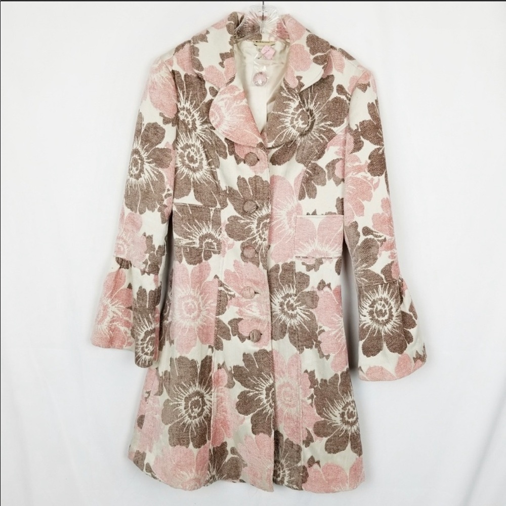 {Anthropologie} Elevenses Floral Carpet Coat